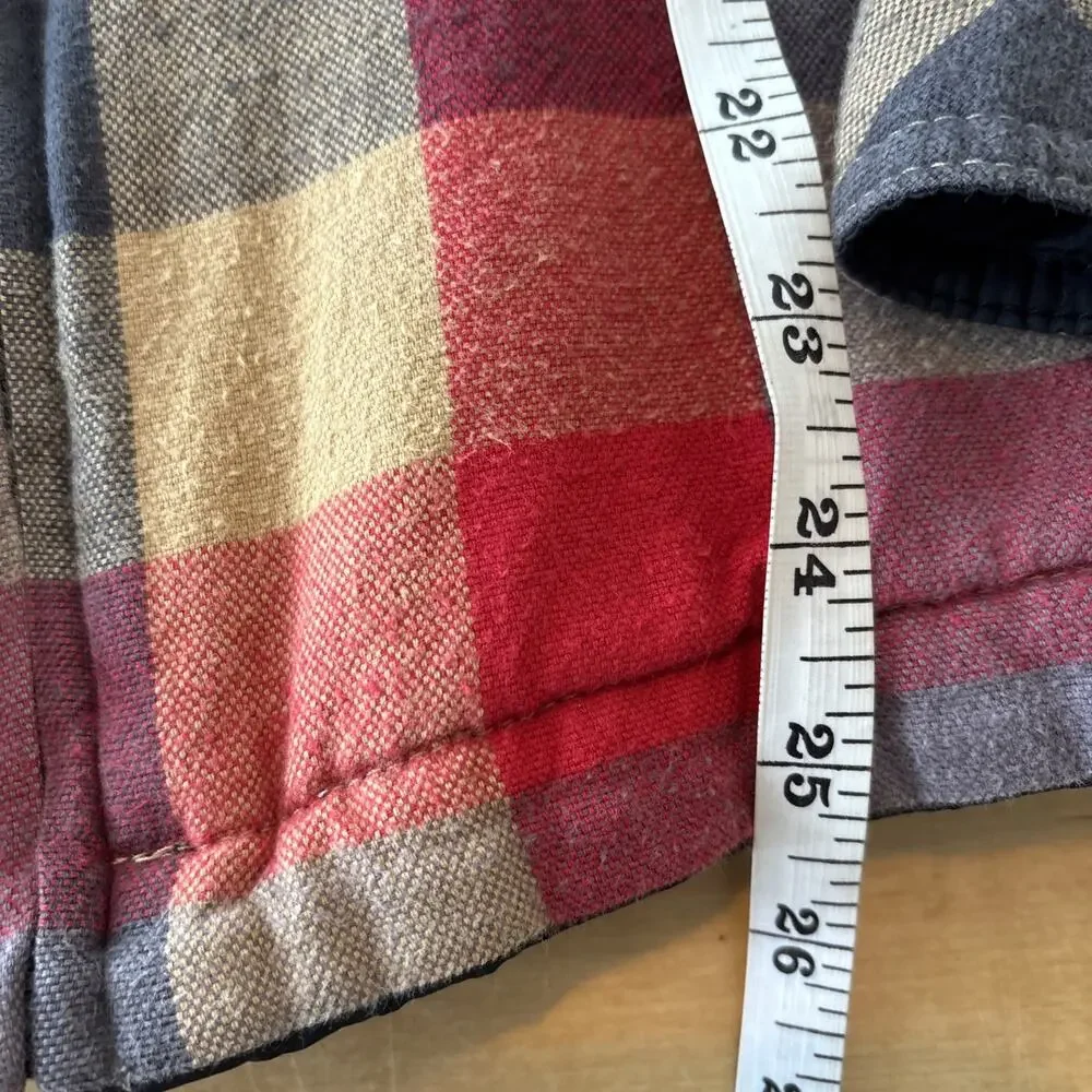 The North Face reversible padded jacket black and buffalo plaid flannel Medium